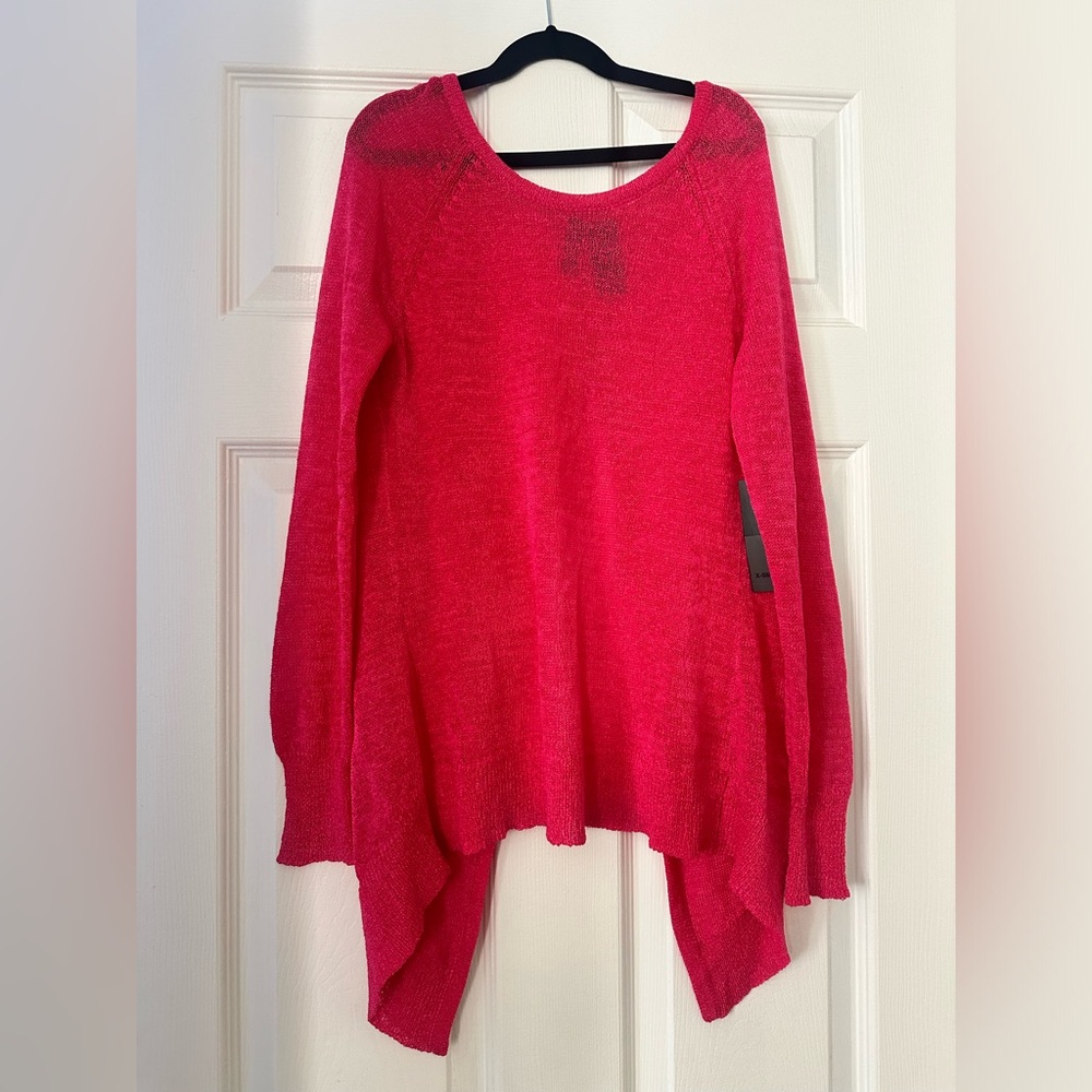 Bisou Bisou Michele Bohbot - Pink Semi- Sheer Top with Open Back - Size XS